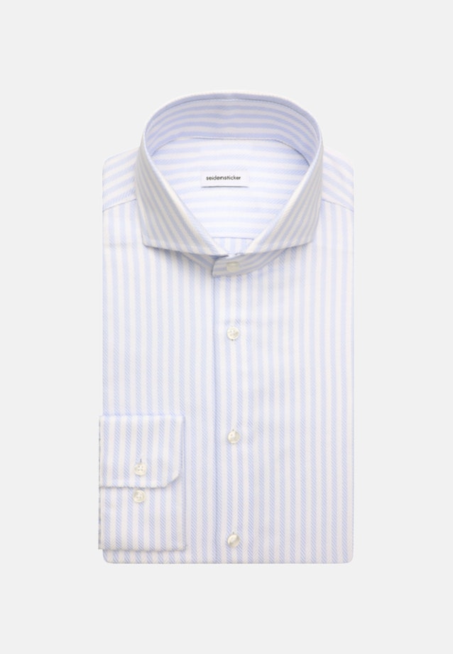 Non-iron Twill Business Shirt in Slim with Shark Collar in Light Blue |  Seidensticker Onlineshop