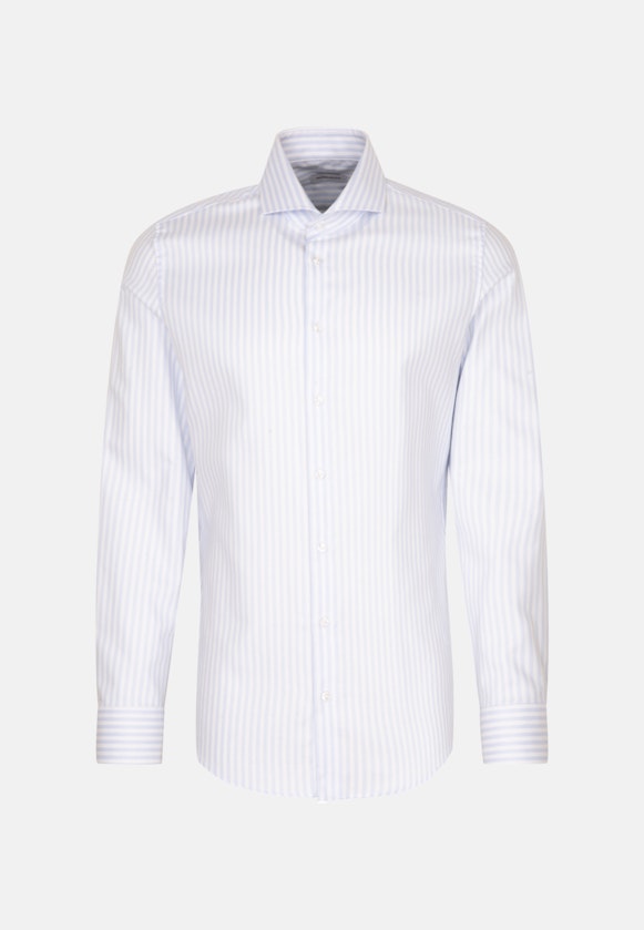 Non-iron Twill Business Shirt in Slim with Shark Collar in Light Blue |  Seidensticker Onlineshop