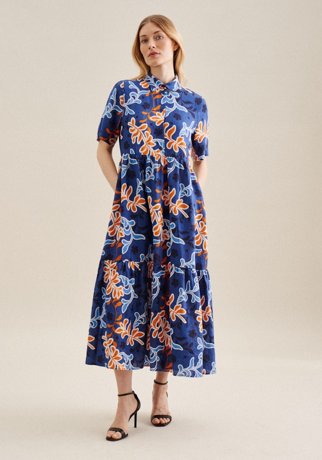 Leinen Maxi Kleid in Mittelblau | Seidensticker Onlineshop