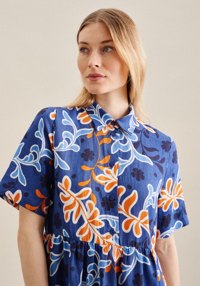 Kleid Druck in Mittelblau | Seidensticker Onlineshop