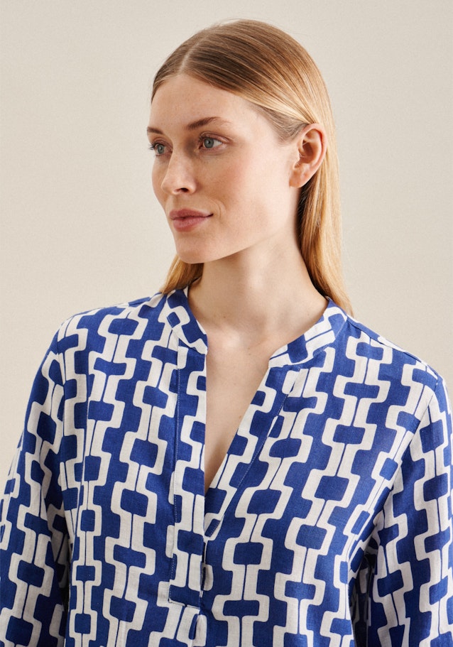 3/4-sleeve Linen Tunic in Medium Blue |  Seidensticker Onlineshop