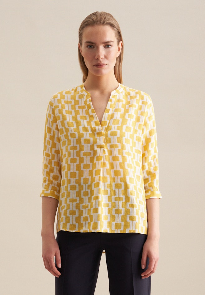3/4-sleeve Linen Tunic in Yellow | Seidensticker online shop