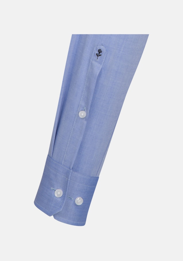 Bügelfreies Chambray Business Hemd in Regular mit Kentkragen in Mittelblau | Seidensticker Onlineshop