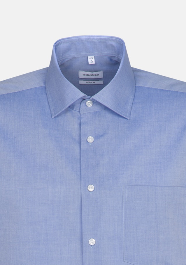 Bügelfreies Chambray Business Hemd in Regular mit Kentkragen in Mittelblau |  Seidensticker Onlineshop