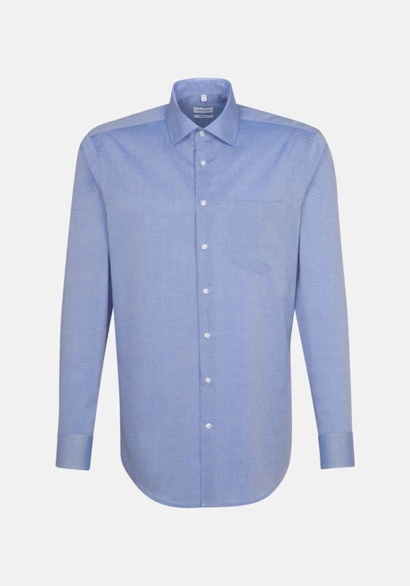 Non-iron Chambray Business overhemd in Regular with Kentkraag in Middelmatig blauw |  Seidensticker Onlineshop