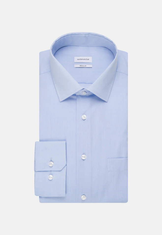 Regular Chemise d'affaires Uni dans Bleu Clair | Boutique en ligne Seidensticker