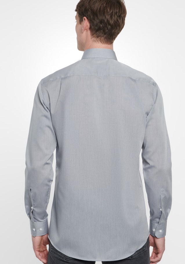 Non-iron Chambray Business Shirt in Regular with Kent-Collar in Grey | Seidensticker Onlineshop