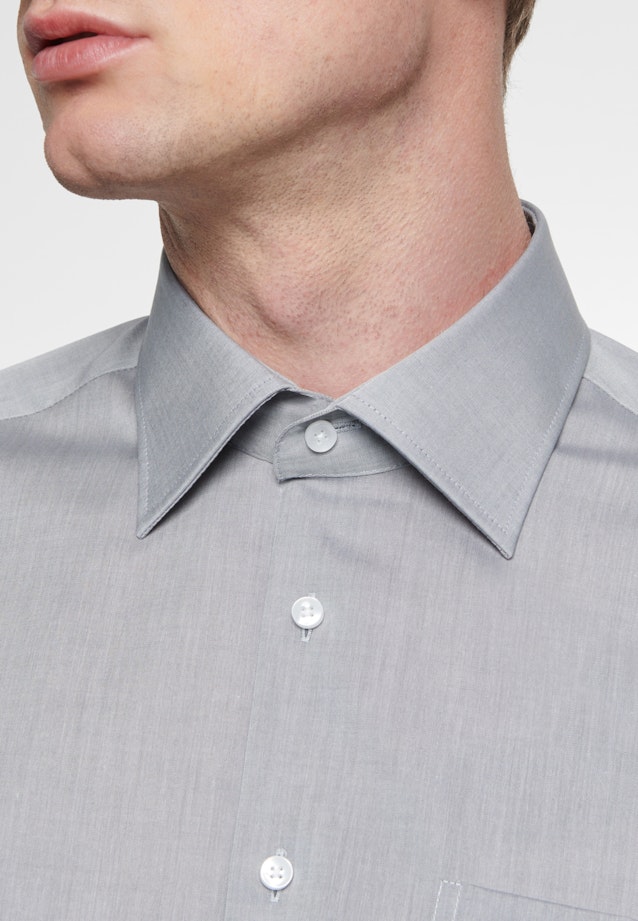 Non-iron Chambray Business overhemd in Regular with Kentkraag in Grijs |  Seidensticker Onlineshop