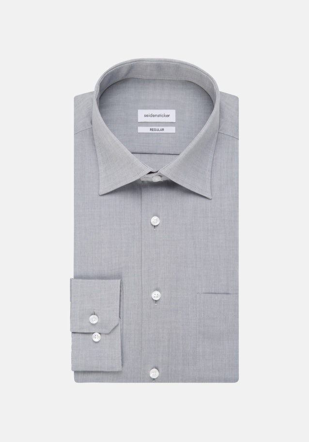 Bügelfreies Chambray Business Hemd in Regular mit Kentkragen in Grau |  Seidensticker Onlineshop