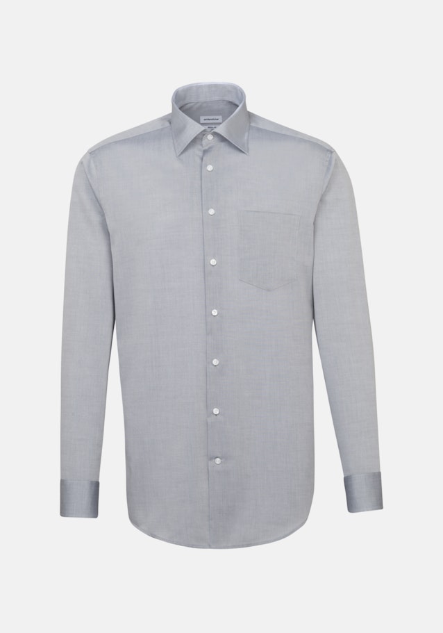 Non-iron Chambray Business Shirt in Regular with Kent-Collar in Grey |  Seidensticker Onlineshop