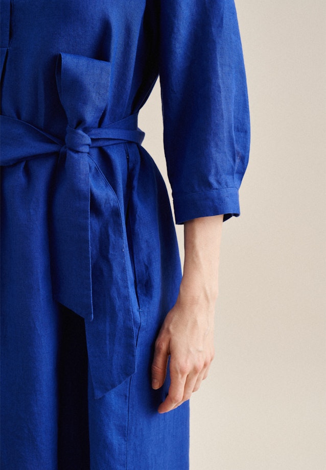 Leinen Midi Kleid in Mittelblau |  Seidensticker Onlineshop