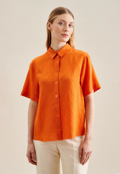 Hemdbluse Uni in Orange |  Seidensticker Onlineshop