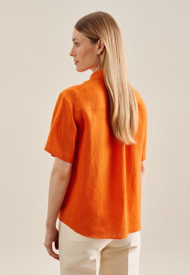 korte arm Linnen Shirtblouse in Oranje |  Seidensticker Onlineshop
