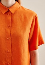 Kurzarm Leinen Hemdbluse in Orange |  Seidensticker Onlineshop