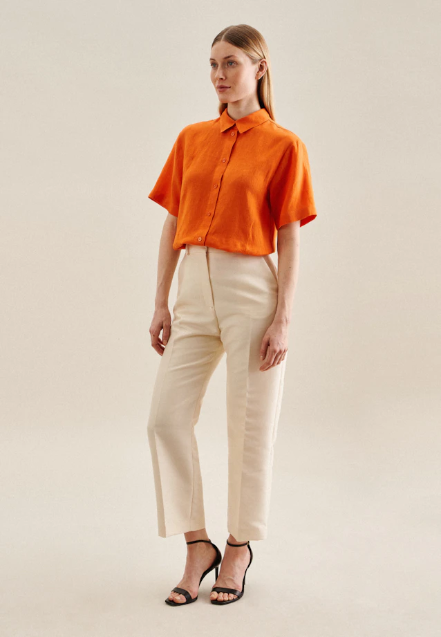 Hemdbluse Uni in Orange |  Seidensticker Onlineshop