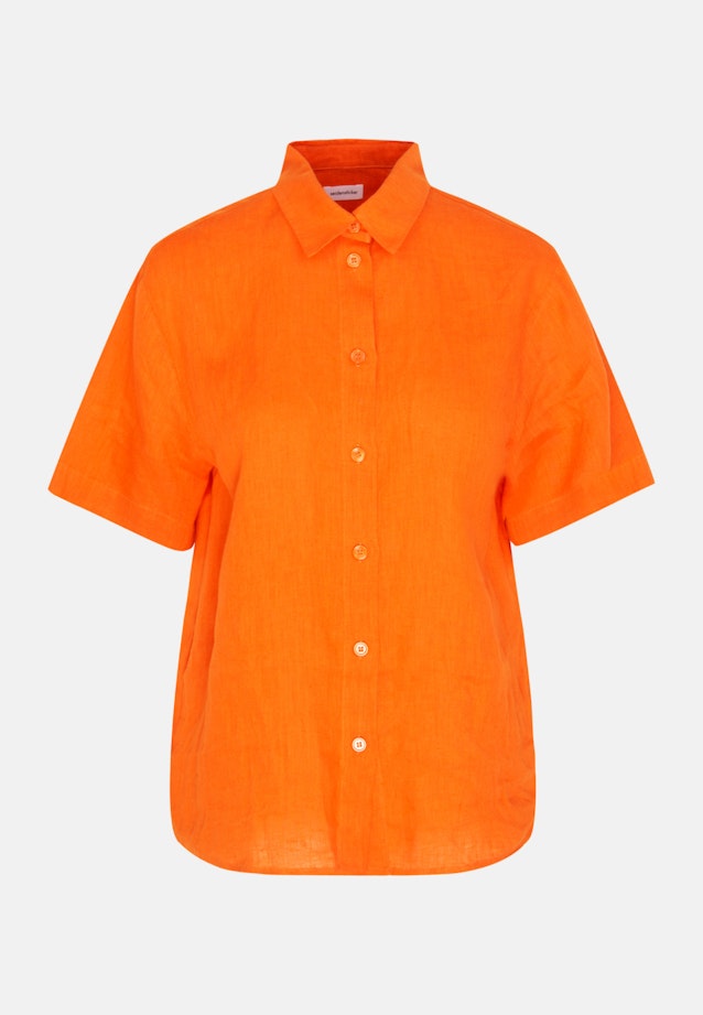 Short sleeve Linen Shirt Blouse in Orange |  Seidensticker Onlineshop