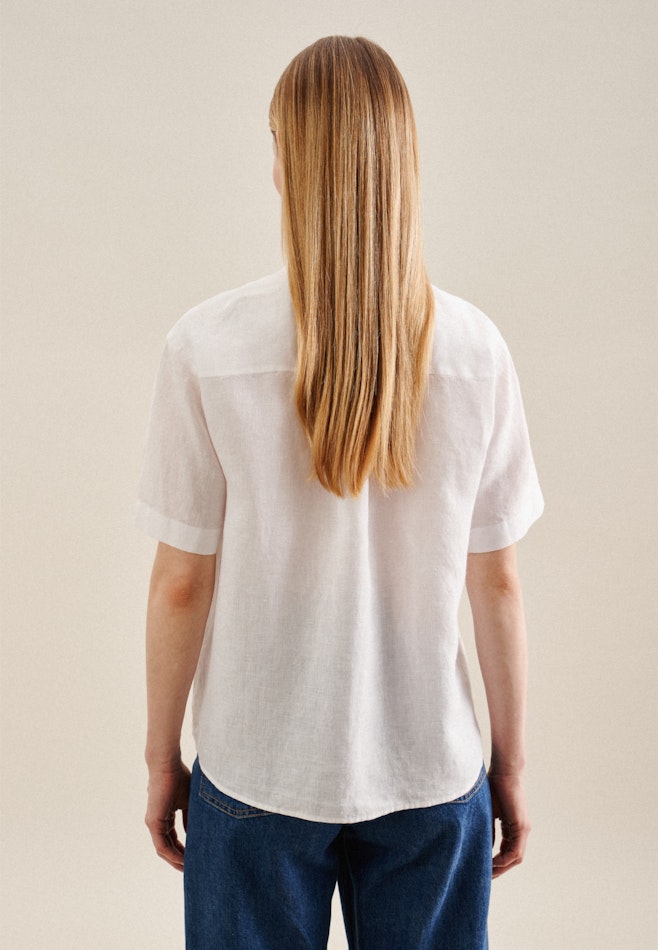Short sleeve Linen Shirt Blouse in White | Seidensticker online shop