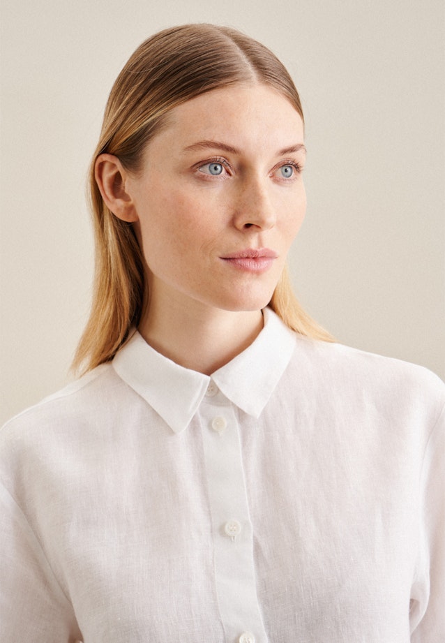 Kurzarm Leinen Hemdbluse in Weiß |  Seidensticker Onlineshop