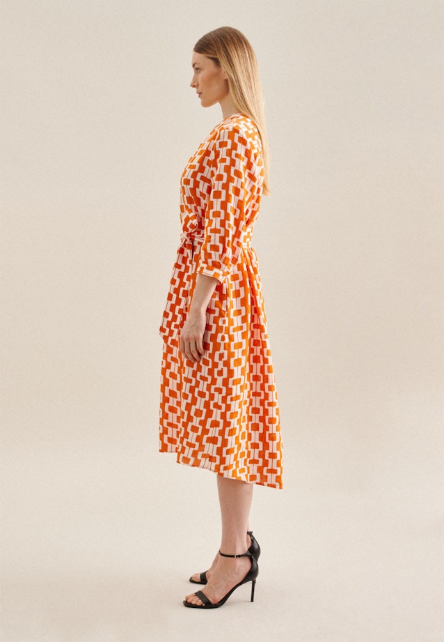Leinen Midi Kleid in Orange |  Seidensticker Onlineshop