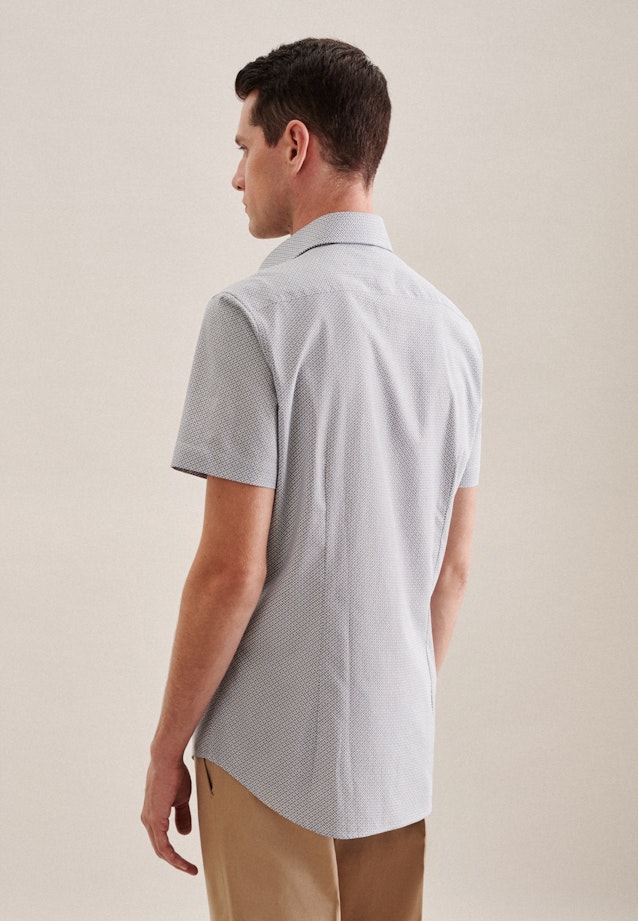 Twill Short sleeve Business Shirt in Slim with Kent-Collar in Brown | Seidensticker Onlineshop