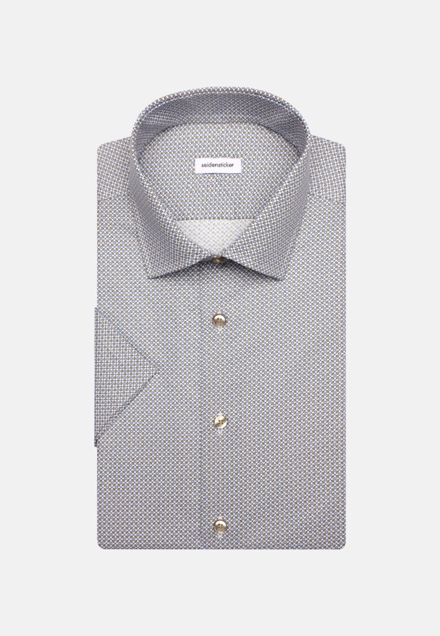 Twill korte arm Business overhemd in Slim with Kentkraag in Bruin |  Seidensticker Onlineshop