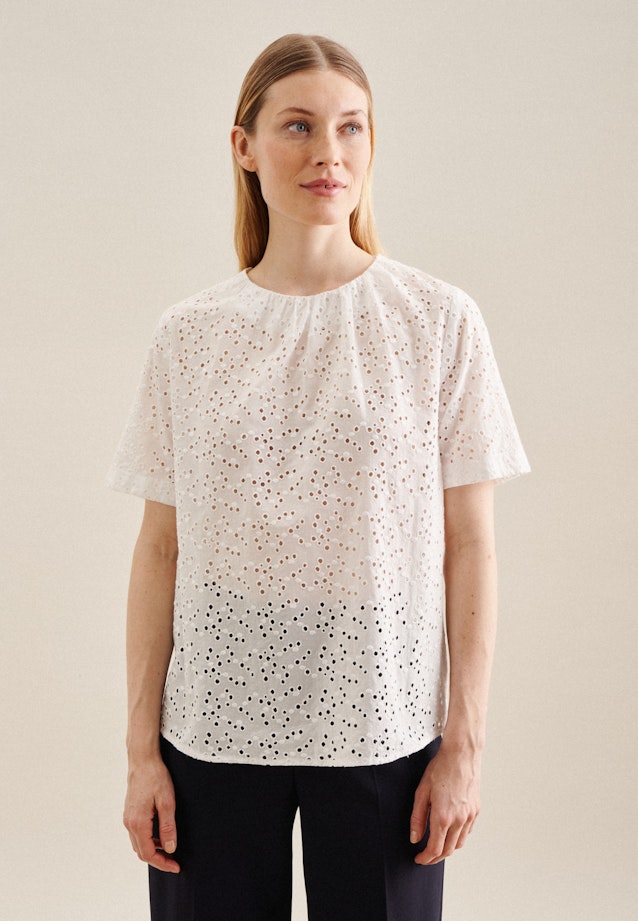 Short sleeve Voile Shirt in White |  Seidensticker Onlineshop