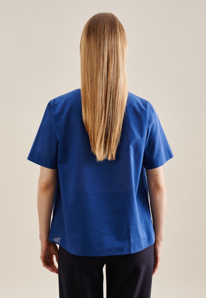 Chemise Voile Manche courte dans Bleu Moyen | Boutique en ligne Seidensticker