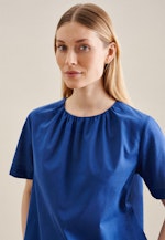 Kurzarm Voile Shirt in Mittelblau |  Seidensticker Onlineshop