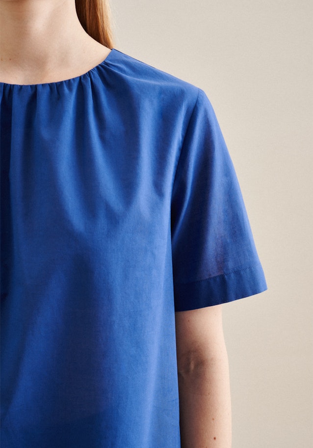 Rundhals Shirt Regular in Mittelblau |  Seidensticker Onlineshop