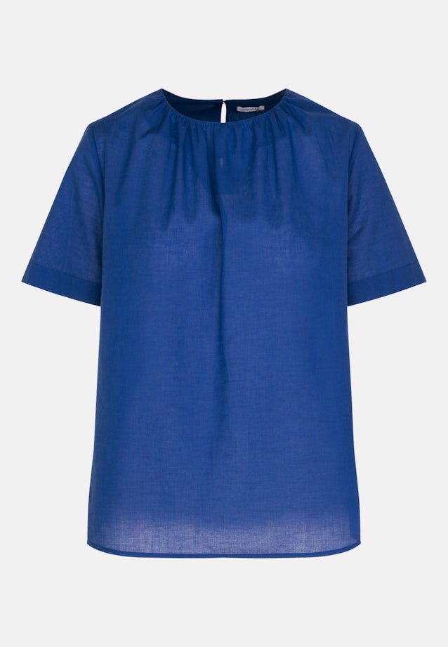 korte arm Voile Shirt in Middelmatig Blauw |  Seidensticker Onlineshop