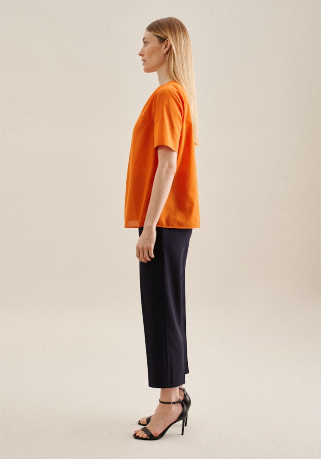 korte arm Voile Shirt in Oranje |  Seidensticker Onlineshop
