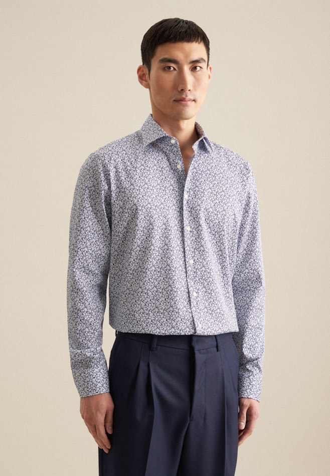 Regular Business shirt Floral in Dark Blue | Seidensticker online shop