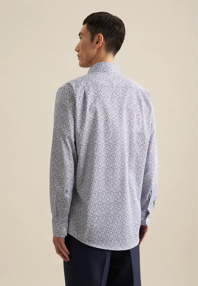 Regular Chemise d'affaires Floral in Bleu Foncé |  Seidensticker Onlineshop