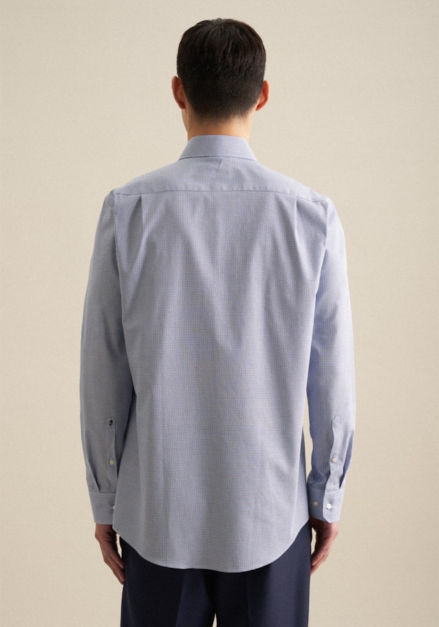 Easy-iron Pepita Business Shirt in Regular with Kent-Collar in Light Blue | Seidensticker Onlineshop