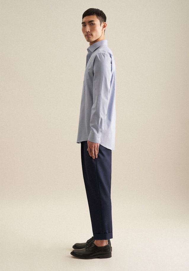 Easy-iron Pepita Business Shirt in Regular with Kent-Collar in Light Blue |  Seidensticker Onlineshop