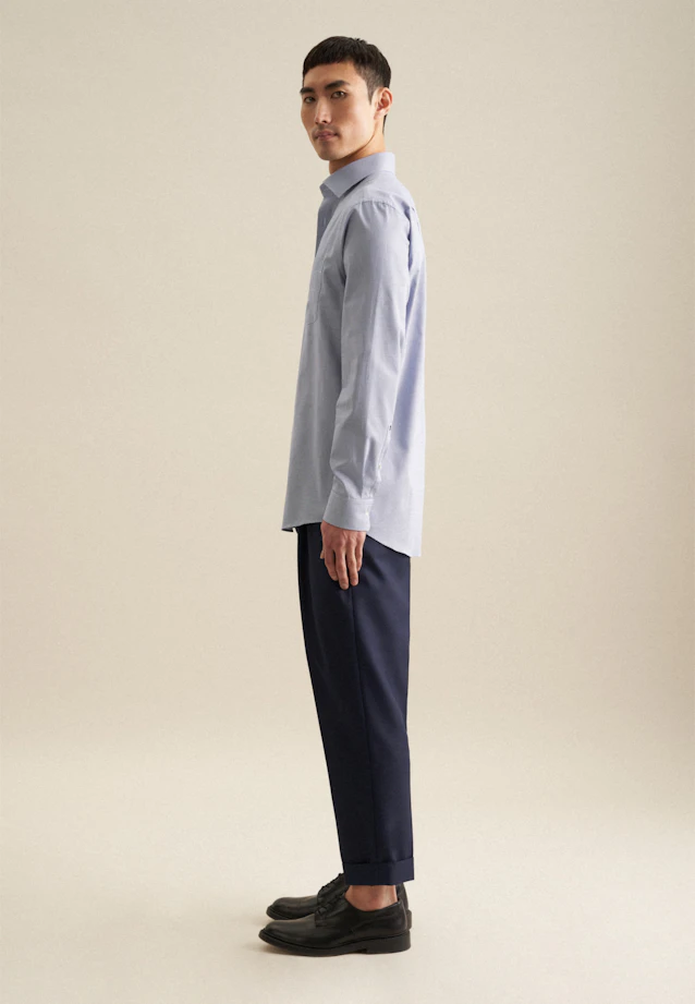 Regular Chemise d'affaires Pepita in Bleu Clair |  Seidensticker Onlineshop