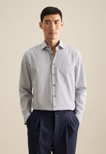 Non-iron Poplin Business Shirt in Regular with Kent-Collar in Medium Blue |  Seidensticker Onlineshop