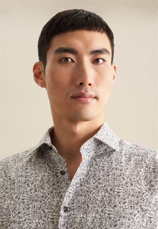 Regular Chemise d'affaires Floral in Gris |  Seidensticker Onlineshop