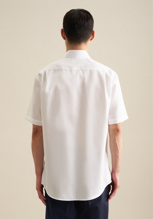 Non-iron Twill korte arm Business overhemd in Comfort with Kentkraag in Wit | Seidensticker Onlineshop
