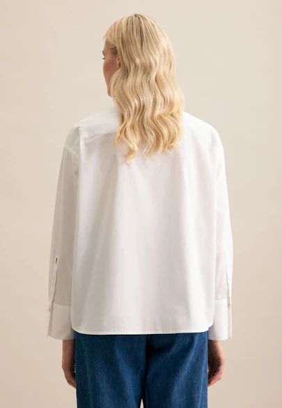 Chemisier chemise Uni in Blanc | Seidensticker Onlineshop