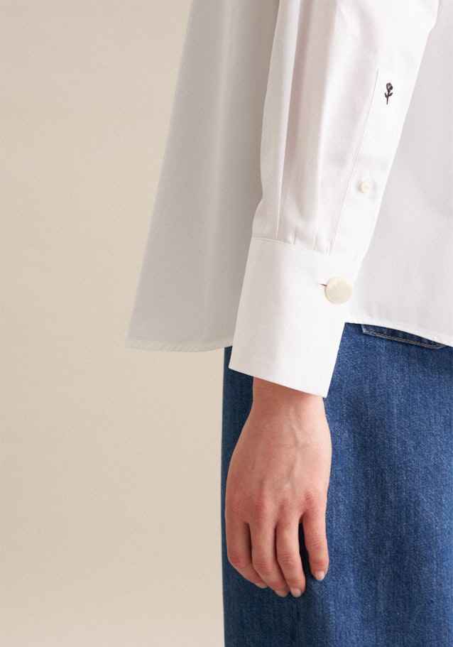 Twill Shirt Blouse in White |  Seidensticker Onlineshop