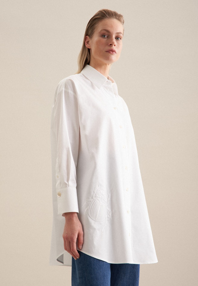 Blouse longue Twill (sergé) dans Blanc | Boutique en ligne Seidensticker