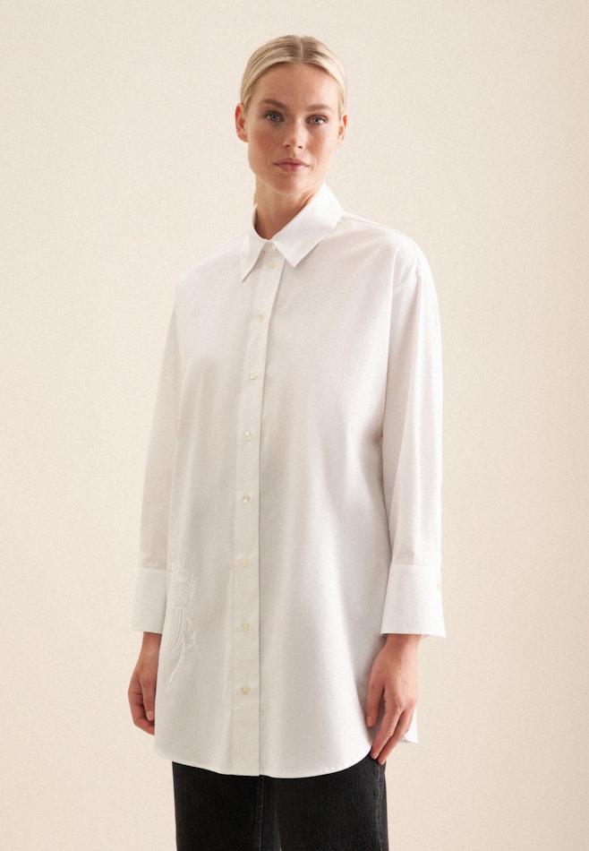 Twill Long Blouse in White | Seidensticker online shop