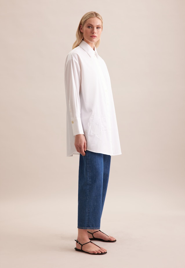 Kragen Longbluse Oversized in Weiß |  Seidensticker Onlineshop