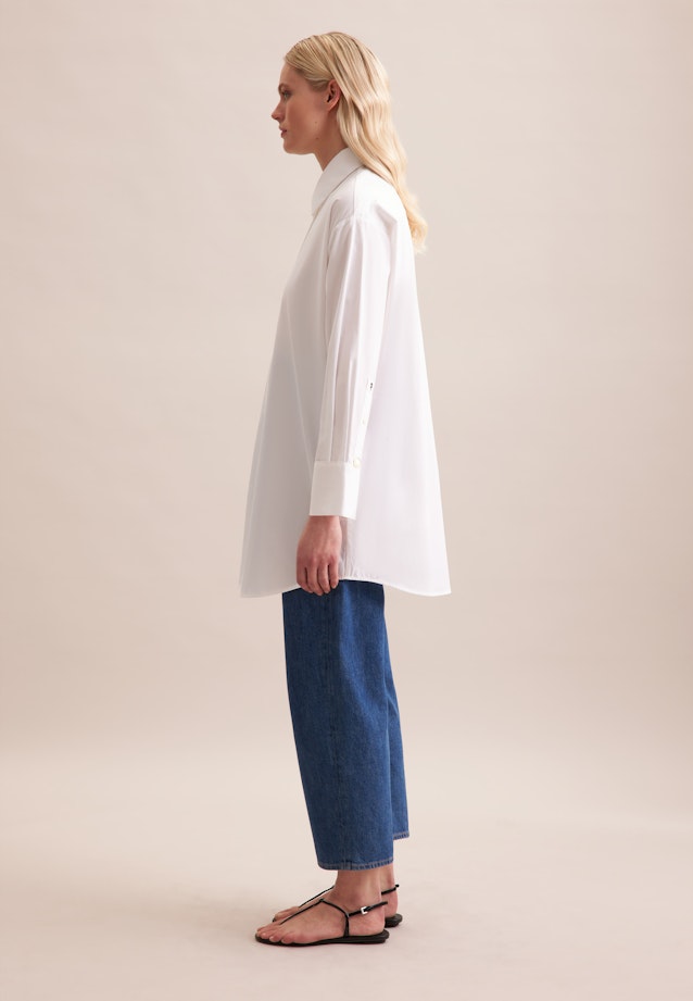 Kragen Longbluse Oversized in Weiß |  Seidensticker Onlineshop