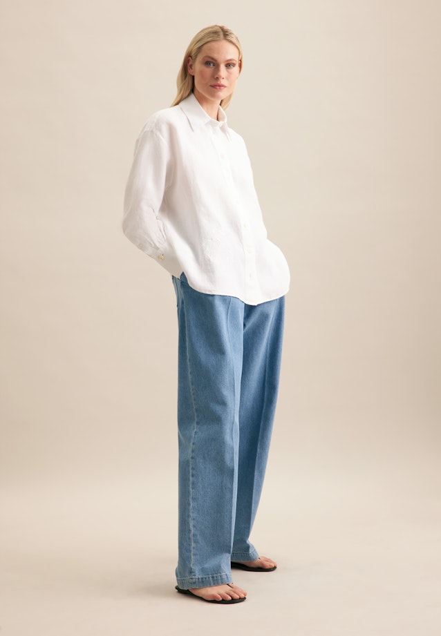 Chemisier chemise Uni in Blanc |  Seidensticker Onlineshop