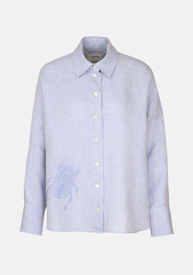 Linnen Shirtblouse in Middelmatig Blauw |  Seidensticker Onlineshop