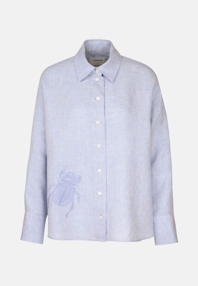 Linnen Shirtblouse in Middelmatig Blauw |  Seidensticker Onlineshop