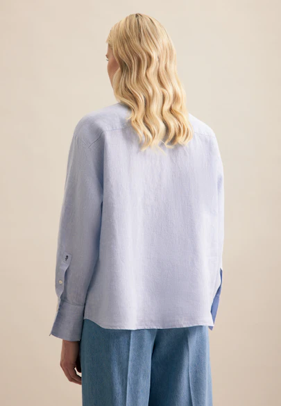 Hemdbluse Uni in Mittelblau |  Seidensticker Onlineshop