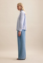 Chemisier chemise Uni in Bleu Moyen |  Seidensticker Onlineshop